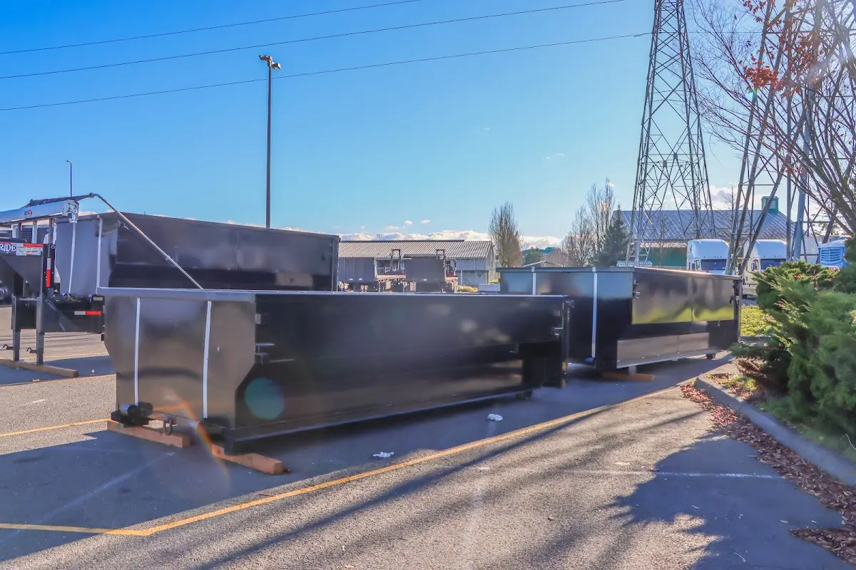 Roll-off dumpster ready for waste disposal at job site for Estate Cleanout Dumpster Rental in Adelphi
